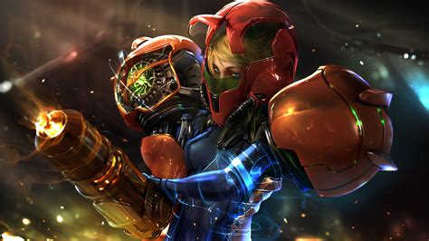 Samus Aran in Action - Metroid: Samus Returns HD Wallpaper by Wen-JR