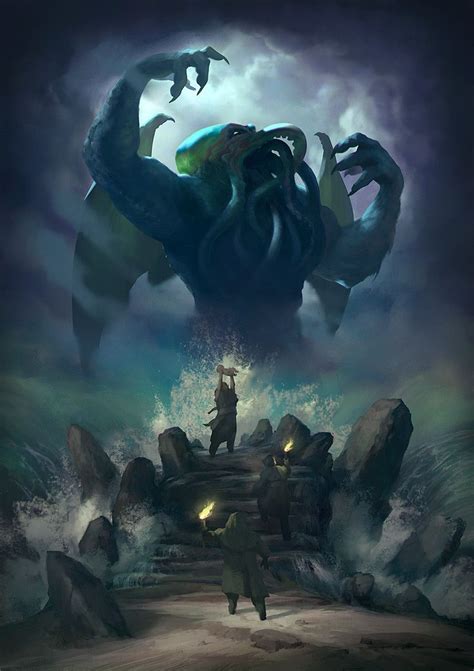 OFFERING TO CTHULHU II by Andy Walsh Fantasy Artwork, Dark Fantasy Art, Fantasy Kunst, Cthulhu ...