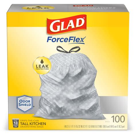 Shop Glad ForceFlex 100-Count 13-Gallon White Kitchen Plastic Trash Bag at Lowes.com