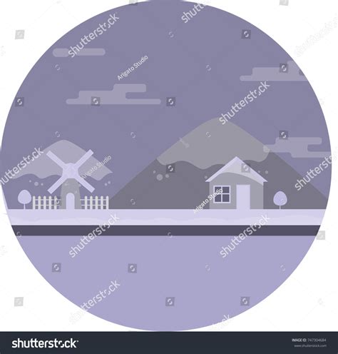 Countryside Landscape Background Vector Illustration Stock Vector (Royalty Free) 747304684 ...