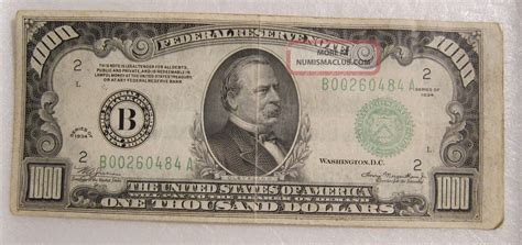 1934a $1, 000 Dollar Bill York Federal Reserve Note