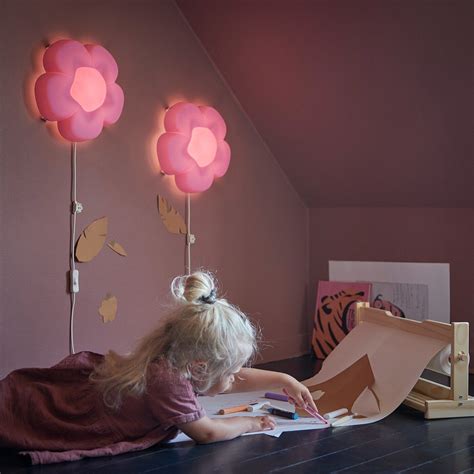 UPPLYST flower lilac, LED wall lamp - IKEA | Led wall lamp, Kids lamps ...