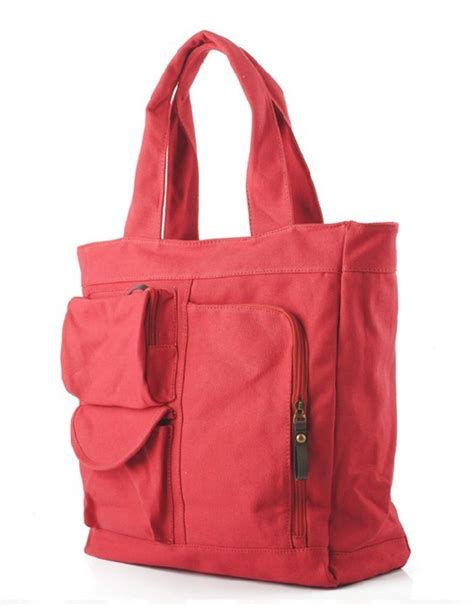 Canvas tote bag with zipper, canvas handbags purses - BagsEarth