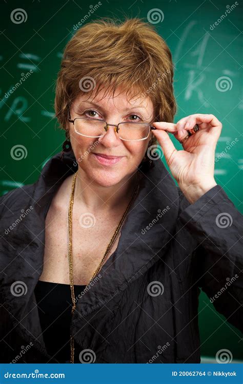 Teacher with glasses stock photo. Image of idea, blackboard - 20062764