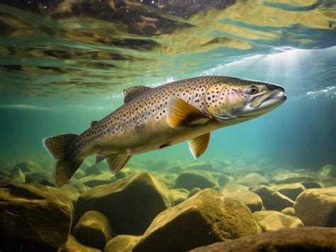 Premium AI Image | Trout in its Natural Habitat Wildlife Photography Generative AI