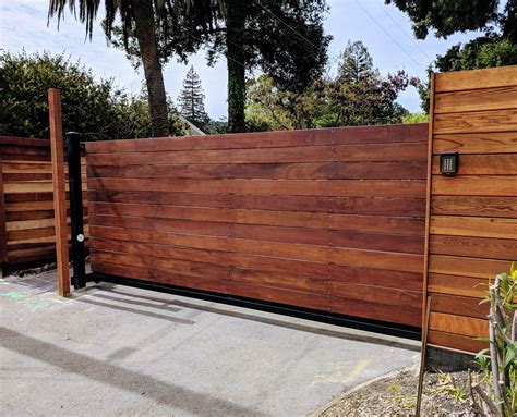 Wooden Driveway Gate Kit Wrought Iron, Horizontal Ironwood ...