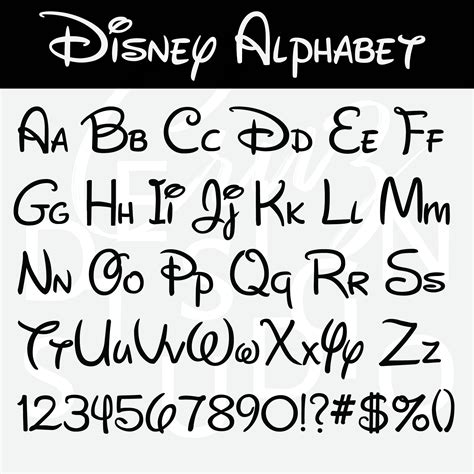 Disney Alphabet Disney SVG EPS PNG Dxf Disney Font | Etsy