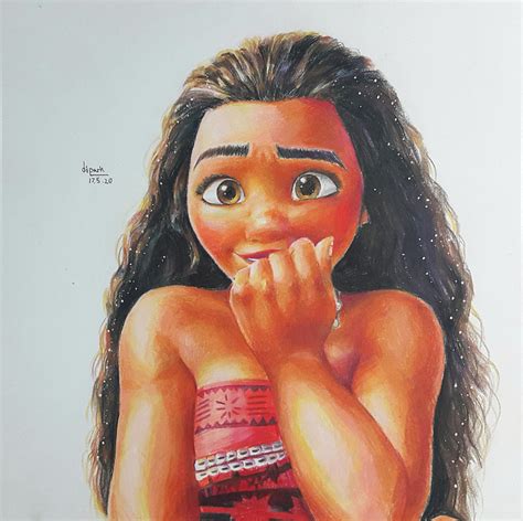 disney moana fan art colored pencil drawing by KR-Dipark on DeviantArt