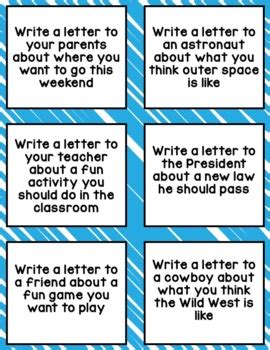 Letter Writing Prompts by Kristen Sullins at Where the First Graders Are