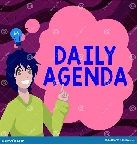 Conceptual Display daily Agenda. Concept Meaning To Do List of Items Be Discussed daily or at ...