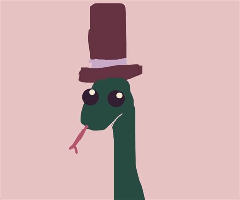 A cute snake with a top hat - Drawception