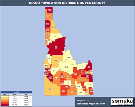 Idaho Population Density Map