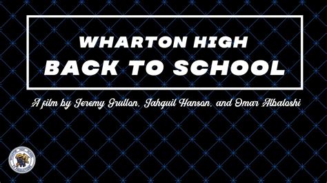 Wharton High Back To School - YouTube