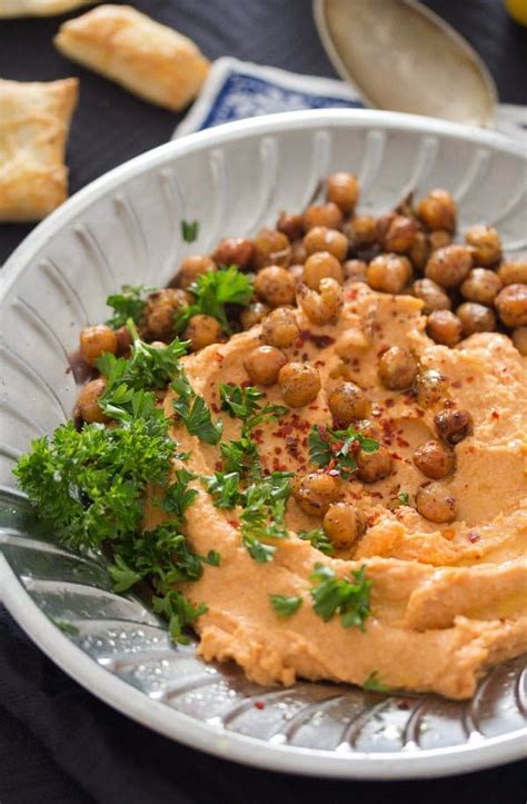 Roasted Red Pepper Hummus Recipe – with Chickpeas and White Beans