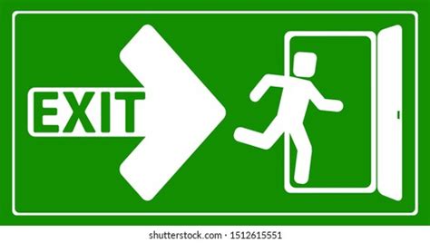 Emergency Exit Door Sign Vector Icon Stock Vector (Royalty Free ...