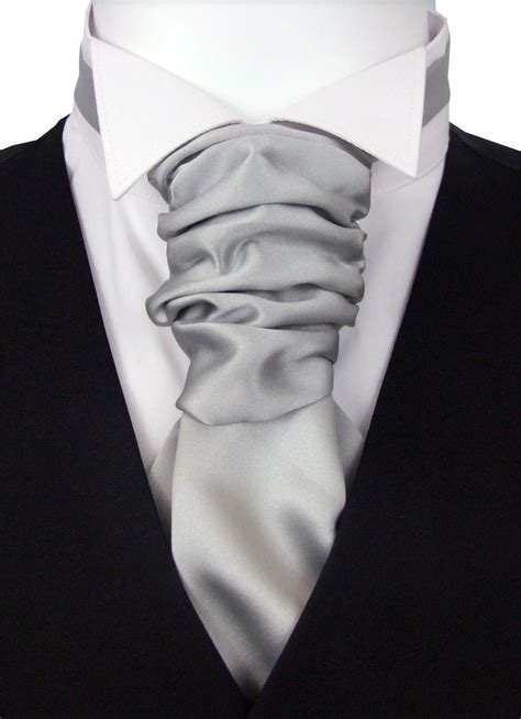 Timeless and always a classic look, the Pearl Silver cravat. | Wedding cravats, Wedding ties ...