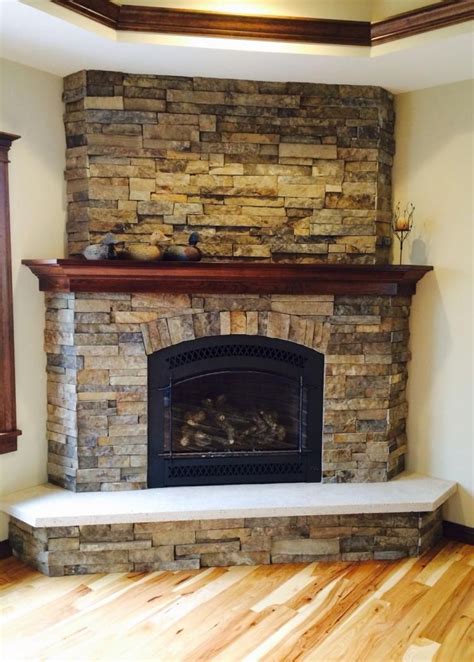 55 Inspiring Corner Fireplace Ideas In The Living Room | Corner fireplace mantels, Corner stone ...