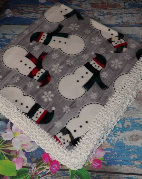 Fleece Baby Blanket With Crochet Edge/crochet Border/crochet - Etsy