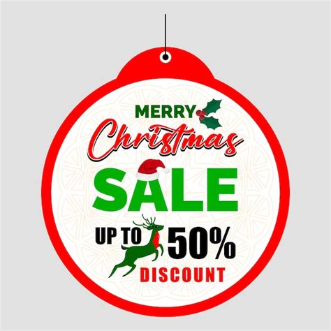 Premium Vector | Dangler design template for merry christmas sale up to ...