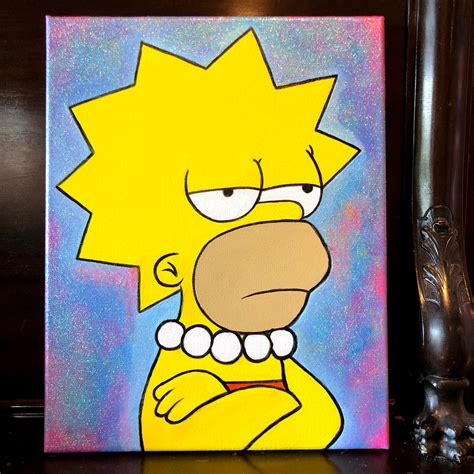 Lisa Homer Simpson Meme 14x11 in Acrylic on Canvas With - Etsy Canada