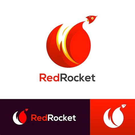 Premium Vector | Red rocket logo template