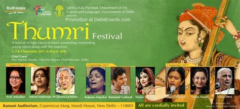 MUSIC "Thumri Festival" A festival of light classical music at Kamani Auditorium, Copernicus ...