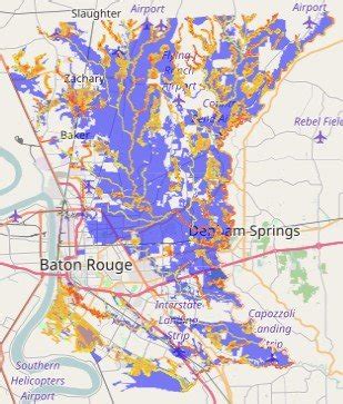 Baton Rouge flood inundation maps showing probabilistic forecast flood ...