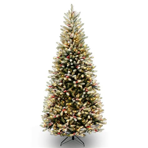 National Tree Pre-Lit 7-1/2' Dunhill Fir Slim Hinged Artificial ...