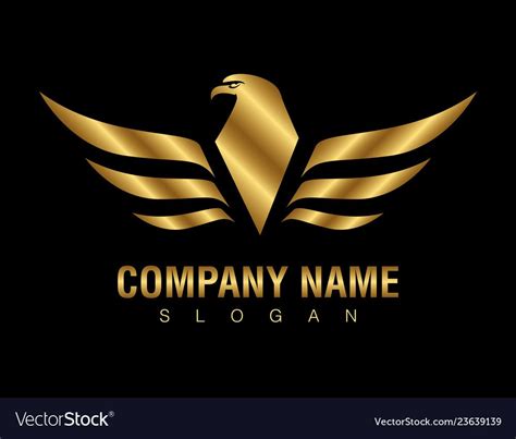 Gold eagle logo Royalty Free Vector Image - VectorStock | Gold logo design, Design studio logo ...