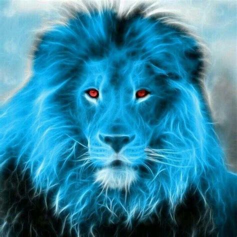 Blue Lion vibrant color art | Lion pictures, Lion images, Big cats art