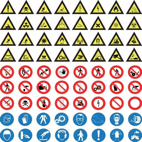 Set of warning for industrial 5217426 Vector Art at Vecteezy