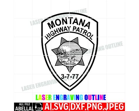 Montana Highway Patrol Badge Laser Cut Vector File for CNC Router ...