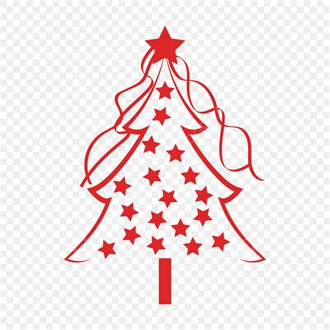 Christmas Tree Star Vector Hd PNG Images, Red Christmas Tree With Stars, Eve, Cartoon, Decorated ...