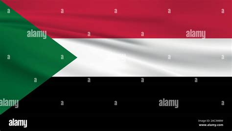 Waving Sudan flag, official colors and ratio correct. Sudan national ...