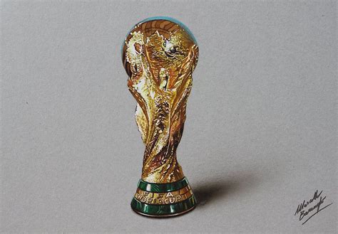 FIFA World Cup Trophy - drawing by Marcello Barenghi #marcellobarenghi #worldcup #trophy 3d ...