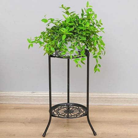 2-Tiered Tall Plant Stand Metal Plant Shelf Supports Rack for indoor Outdoor Home Decoration New ...
