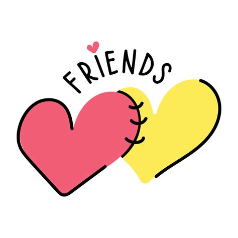 Trendy hand drawn sticker of friends love 9956545 Vector Art at Vecteezy