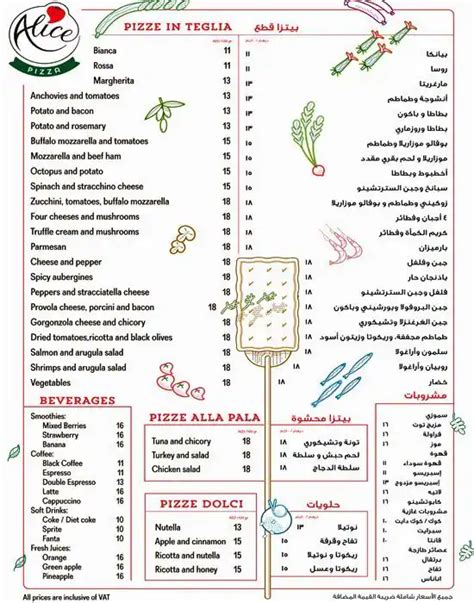 Alice Pizza Menu, Menu for Alice Pizza, Jumeirah 1, Dubai - Zomato