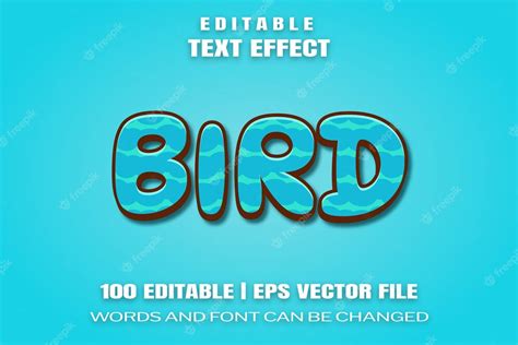 Premium Vector | Text effects Bird