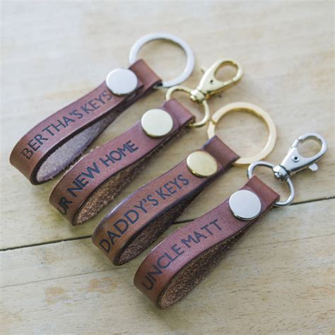 personalised leather key ring by tanner bates | notonthehighstreet.com