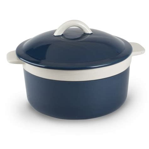 Mr. Food Test Kitchen 1.5Qt Covered Blue Round Casserole - Walmart.com ...