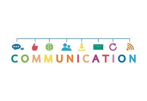 Vector illustration of a communication concept. The word communication ...