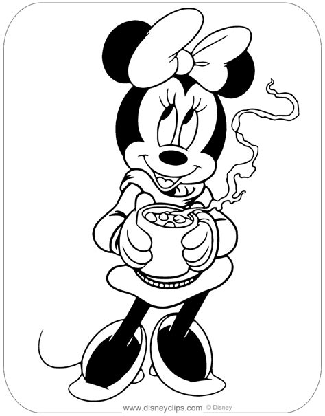 Minnie Mouse Winter Coloring Pages