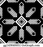 900+ Black And White Aztec Floral Fabric Pattern Clip Art | Royalty ...