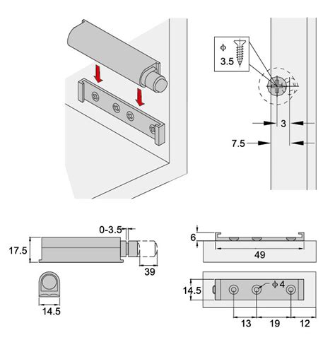 Furniture fittings Plastic Cabinet push latch Push to open latch mechanism_Push To Open_sliding ...