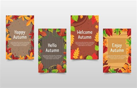 Collection of Autumn Fall Greeting Cards 3413789 Vector Art at Vecteezy