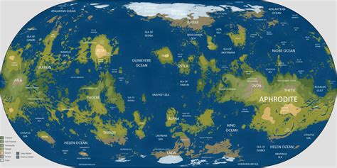 This is a map of Venus if it was terraformed to have Earthlike atmosphere and weather conditions ...