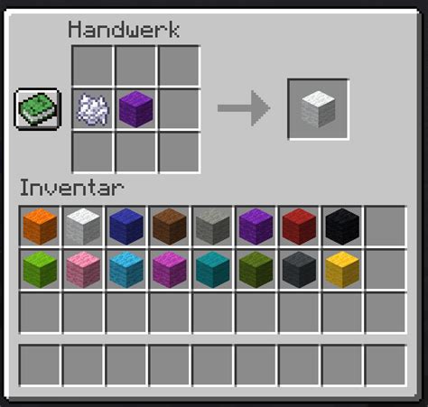 redye collored Wool return to White Wool Minecraft Data Pack