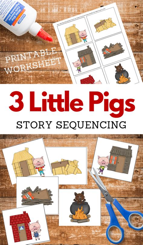 Three Little Pigs Sequencing - Printable Story Cards