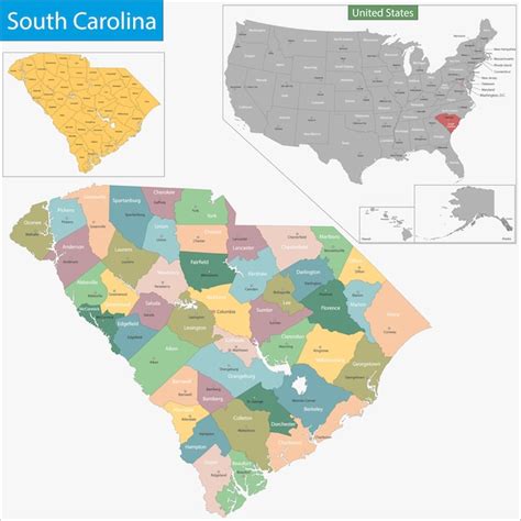 Mapa de carolina del sur | Vector Premium